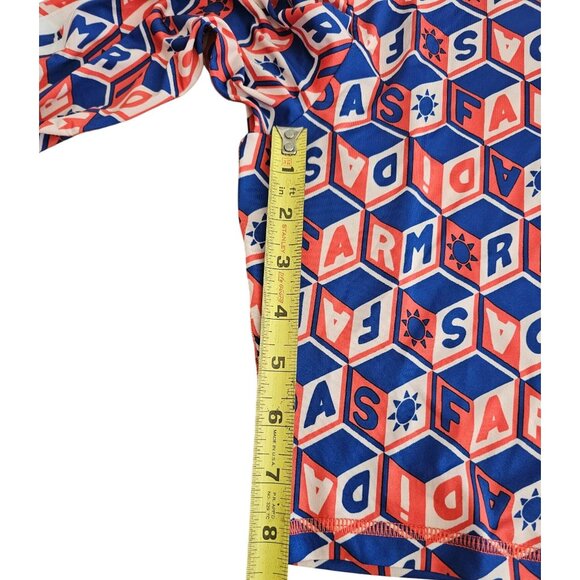 Adidas x Farm Rio Crop Long Sleeve Train Shirt Blue Red Kaleidoscope Size M NWT - Picture 6 of 13